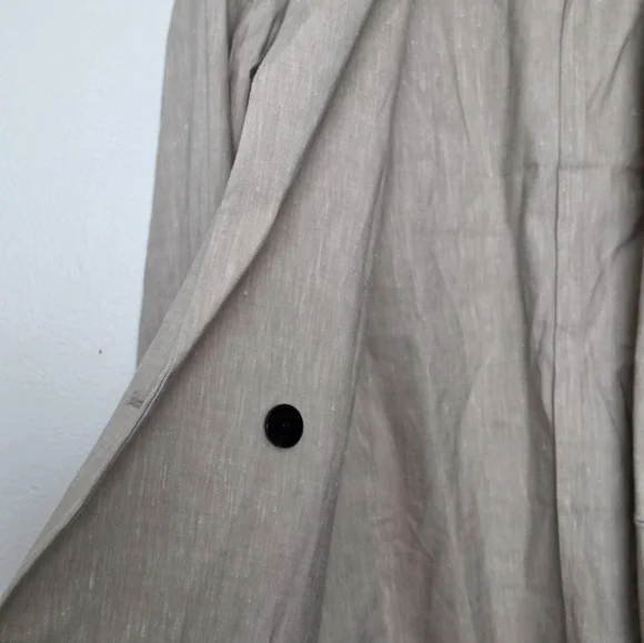 THEORY Piazza Tan Linen Blend Double Breasted Blazer Size 8 Summer Blazer - Picture 12 of 16